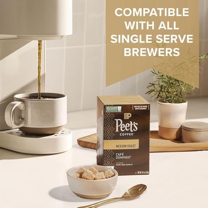 Peet's Coffee, USDA Organic Dark Roast Single Serve Coffee Pods - Alma de la Tierra 10 Count (1 Box of 10 Pods)