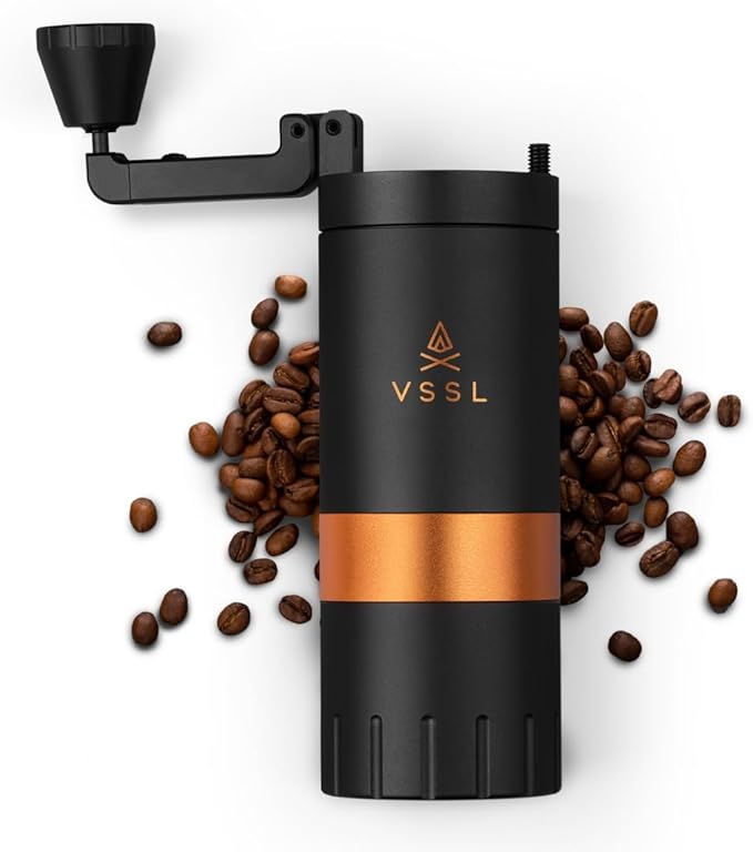 Java G45 Manual Coffee Grinder | Coffee for Camping | Bean Grinder | Travel Pour Over | Stainless Steel Conical Burr | ~ 45 Gram Capacity | Extendable Grind Handle | 50 Grind Settings | Carbon