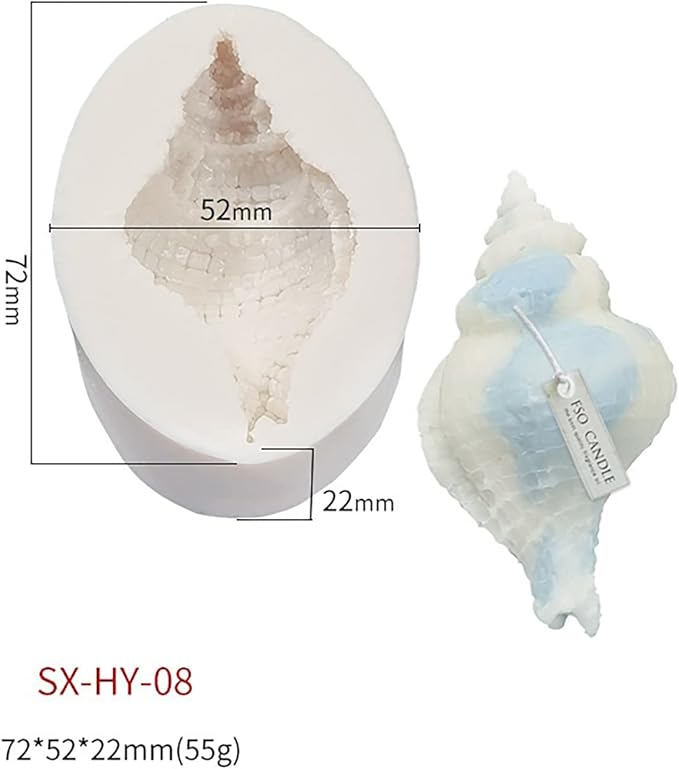 4 Pack Silicone Conch Resin Sea Shell Mold For Candles and Soap - Candle Making Mold