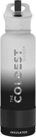 Coldest Insulated Water Bottle with Straw Lid - Stainless Steel Metal Insulated Bottle for Men & Women (Hyperspace White, 40 oz)