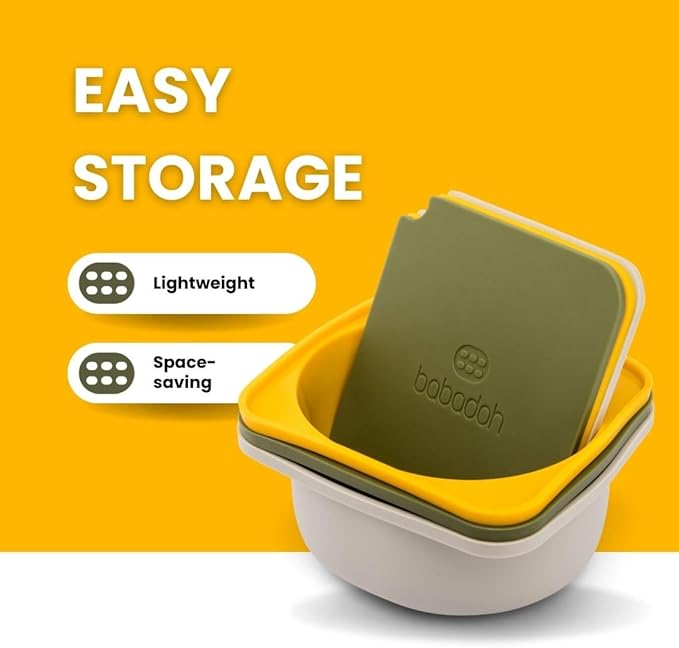 Babadoh Pizza Dough Proofing Silicone Containers with Lids | Pizza Making Accessories | The Perfect Pizza | Set of 6 | Multi Yellow (2 Dough, 2 Olive, 2 Yellow) | Original Size (make 12" Pizzas)