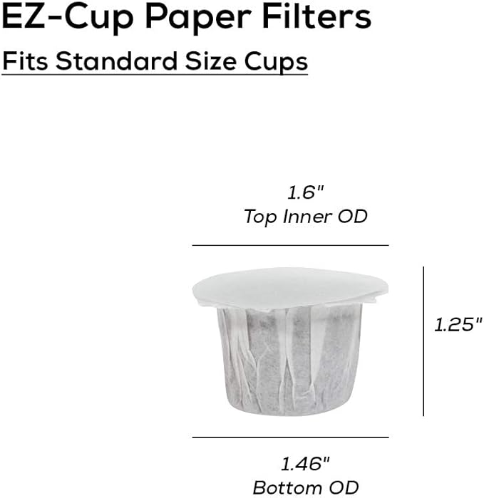Perfect Pod EZ-Cup Paper Coffee Filters with Patented Lid for Single-Serve Coffee Brewers and Coffee Pods, Compatible with Keurig, 18-Pack (900 Filters)