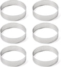 Guowall Stainless Steel Round Tart Ring Metal Perforated Cake Mold Pastry Molud for Circle Tartlet French Dessert Small Fruit Tarte Crust (6pcs)