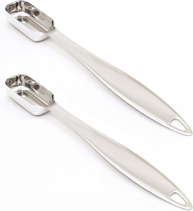 2PCS 3/4Teaspoon (3.75ml) Single Measuring Spoon, Individual Stainless Steel Long Handle Measure Tablespoon Only