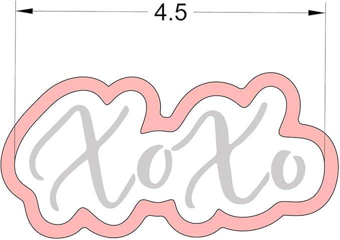 XOXO Cookie Cutter and Stencil SET Cutter and Stencil Set Bundle cookie stencil and cutter kit pyo cookie cutter cookie (XOXO)