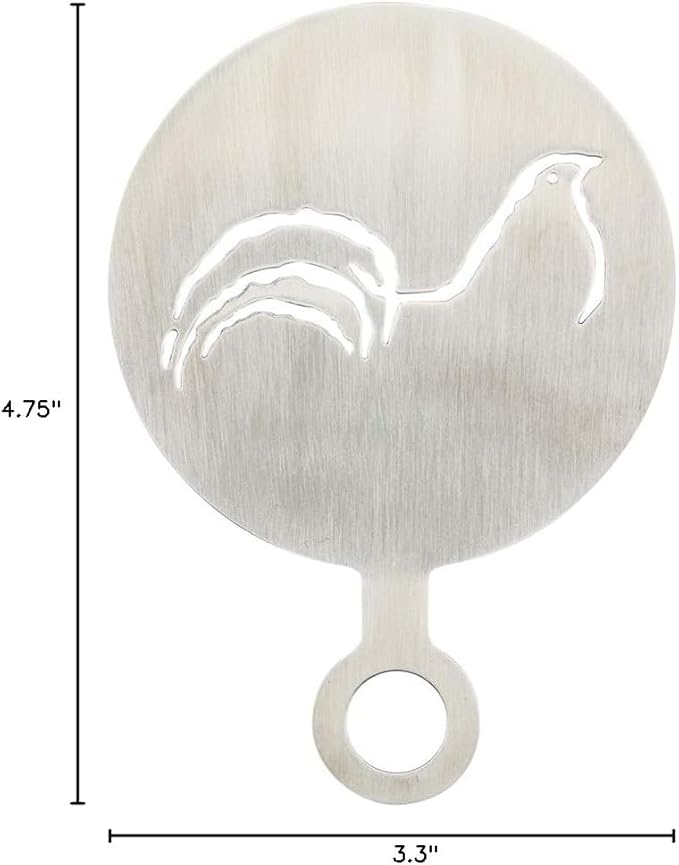 Restaurantware-Restpresso 4.75 Inch Latte Stencil, 1 Bird Coffee Stencil - Coffee Art Template, Decorate Cupcakes, Cakes, or Cookies, Stainless Steel Cappuccino Template, Heat-Resistant