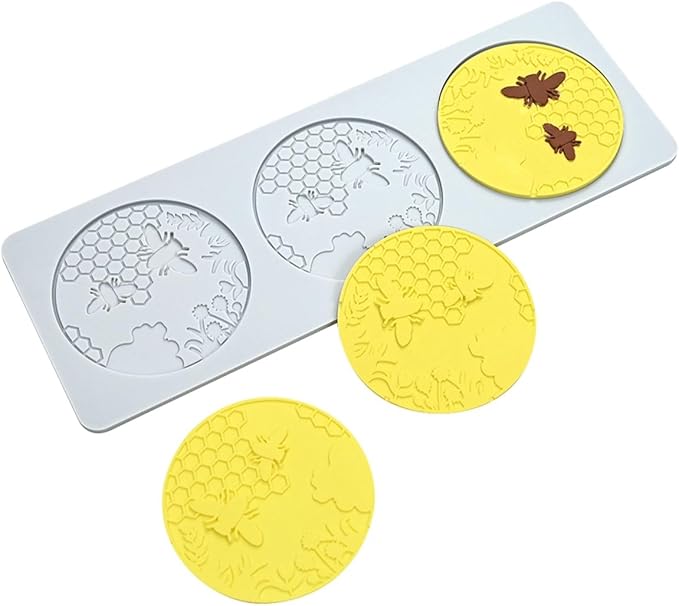 TUKE 3D Honeycomb Lace Fondant Mold Lace Beehive Wedding Cake Silicone Mousse Sugar Craft Icing Mat Pad Pastry Baking Tool (B_ Honeycomb)