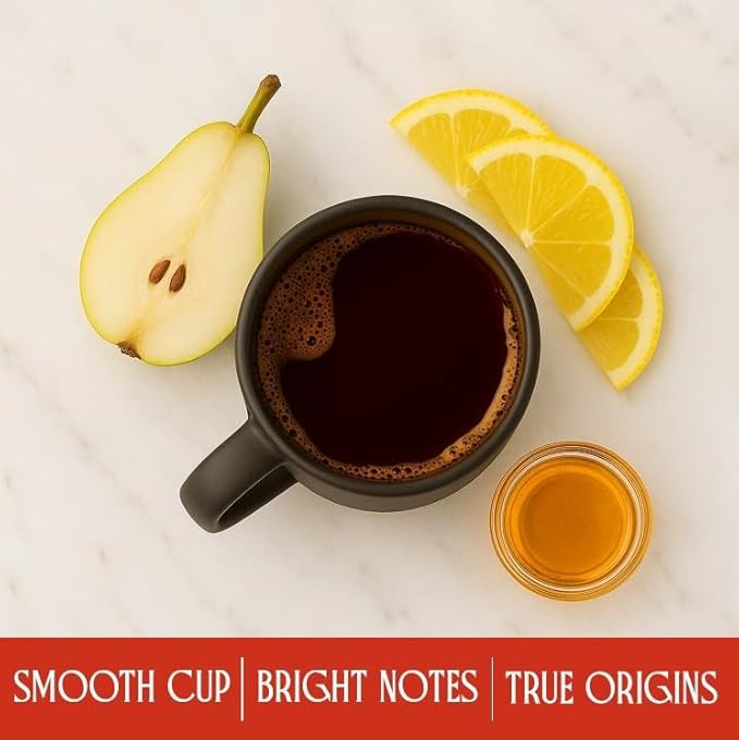 Peru Highlands Flavored Whole Bean Coffee, Light Roast Coffee Beans with Bright Citrus, Pear, and Honey Floral Finish, Single Origin 12 oz Bag, Perfect Andes Beans