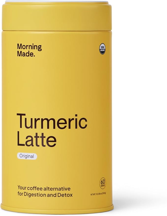 Morning Made Turmeric Latte Powder | Organic Turmeric, Ginger, Cinnamon & Black Pepper Blend, Caffeine-Free Coffee Alternative | Vegan, Gluten-Free, Low Sugar | 10.6oz (60 Serves)
