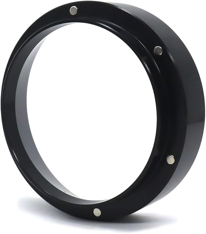 1pc Espresso Dosing Funnel 51/53/58mm Coffee Dosing Ring Aluminum Espresso Distribution Coffee Tool For Home Coffee Bar Shop College Dorm Room Apartment Essential Coffee Accessories (51mm, Black)