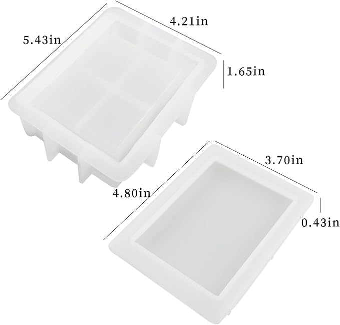 Wehous Resin Box Mold with Lid Book Shape Storage Box Silicone Molds for Epoxy Resin Concrete 3D Candle Holder Jewelry Trinket Container Succulent Plant Pot Mold DIY Art Casting Craft Home Decor