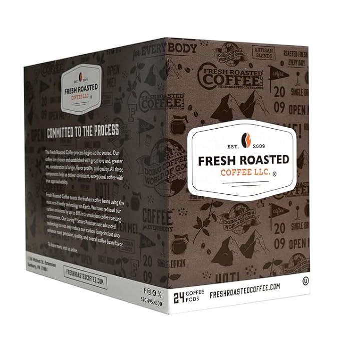 Fresh Roasted Coffee, Organic Bali Blue Moon | USDA Organic, Kosher | Medium Roast 72 Pods for K Cup Brewers