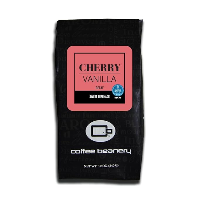 Cherry Vanilla Decaf Medium Roast Ground Flavored Coffee by Coffee Beanery - 12oz