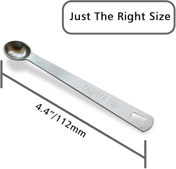 2PCS 1/4 Teaspoon(1/4tsp, 1.25 ml, Tad) Single Tiny Measuring Spoon, Small Individual Stainless Steel Measure Spoons Only