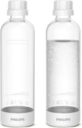 PHILIPS Carbonating Bottles ADD910WHOQ/37, 1L Twin Pack Reusable PET Water Bottles Compatible Sparkling Water Maker, 2 Pack for ADD4902BKOQ/37, ADD4902WHOQ/37 and ADD4901GROQ/37, ADD4901BKOQ/37