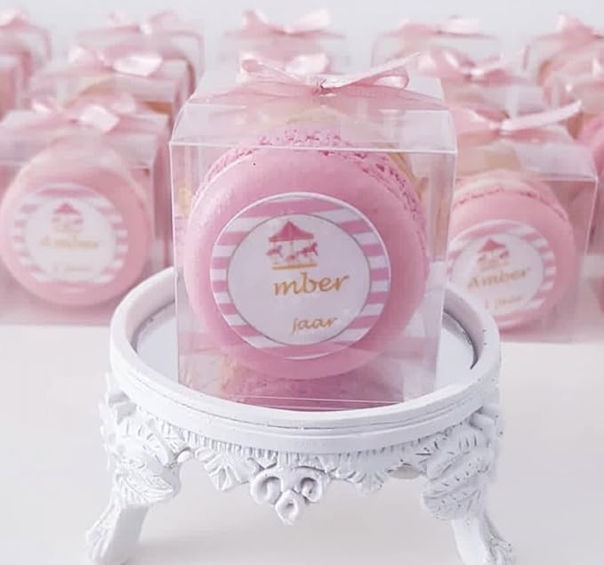 RomanticBaking 100 Pack Bulk 2x2x2 Inch Clear Gift Boxes Macaron Boxes Small Chocolate Bomb Boxes Birthday Wedding Party Favor Boxes