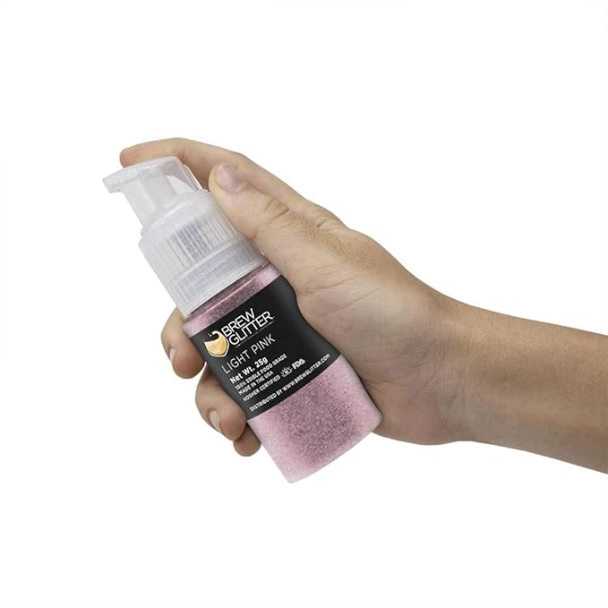 Bakell's Light Pink Brew Glitter Spray Pump (25 gram, 1x Unit) | Edible Glitter for Cocktails, Mocktails and Beverages