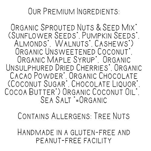 Lark Ellen Farm Cacao Cherry Grain-Free Granola Clusters, Organic Vegan Nut and Seed Mix, Gluten-Free Crunchy Bites for Snack, Breakfast, or Yogurt, 8 oz, 6 pack
