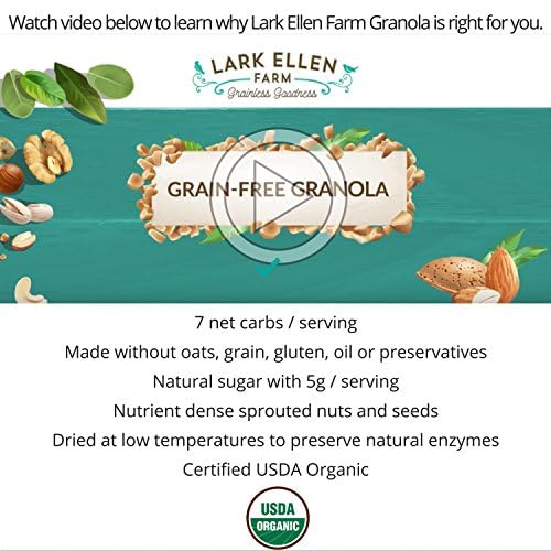 Lark Ellen Farm Berrylicious Granola Clusters: Raw, Organic, Vegan. Low Carb, Paleo. Gluten-Free Bites. Healthy Breakfast/Snack, 8 oz, 6 Pack