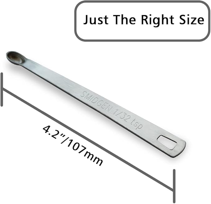 2PCS 1/32 Teaspoon(1/32tsp, 0.16ml, Smidgen) Single Tiny Measuring Spoon, Small Individual Stainless Steel Measure Spoons Only