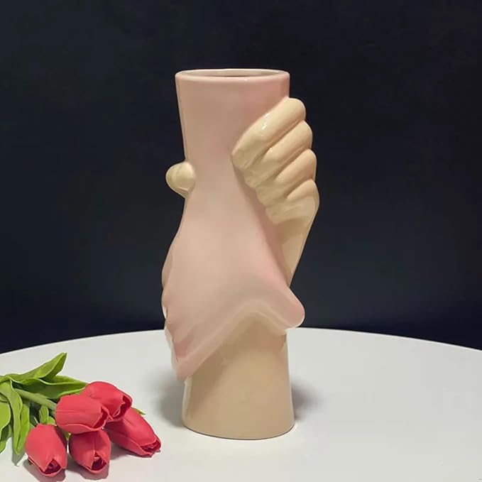 Hand in Hand Vase Cement Clay Mold Plaster Flower Pot Silicone Mold Concrete Succulent Flowerpot Pen Holder Epoxy Resin Mold