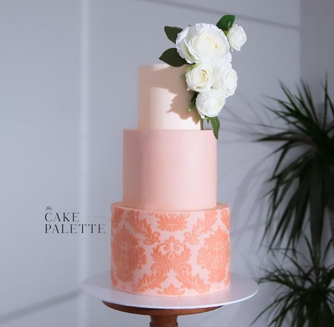 Cake Decorating Stencil for Tall Buttercream Cake, Royal Icing, Ganache, Paint, Airbrush (Madani)