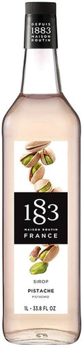 1883 Coffee Syrup, Pistachio Syrup for Drinks, Made in France, 1 Liter Glass Bottle