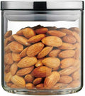 SIXAQUAE Glass Food Storage Containers Jar Stainless Steel Lids 600ml Airtight Canister Organization Sets Stackable…