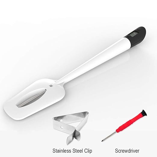 Efeng Digital Meat Thermometer Candy Thermometer Spatula Thermometerwith Pot Clip & 9" Probe – Fast Instant Read Digital Food Thermometer for Candy Chocolate Jam Meat, BPA Free Silicon Frying
