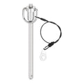 uxcell 1 Pcs Quick Release Pin, 5/16" x 4"(Dia. x L) Push-Button Ball Locking Pin 304 Stainless Steel Ring Handle Locking Pin with Wire for Audio Bimini Top Marine, Silver
