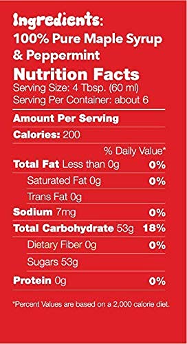 Tree Juice Peppermint Candy Cane Maple Syrup | 100% Pure Grade A Maple Syrup | All Natural, Non GMO, Vegan, Gluten Free, Vegetarian, Paleo | 12 Ounce Bottle