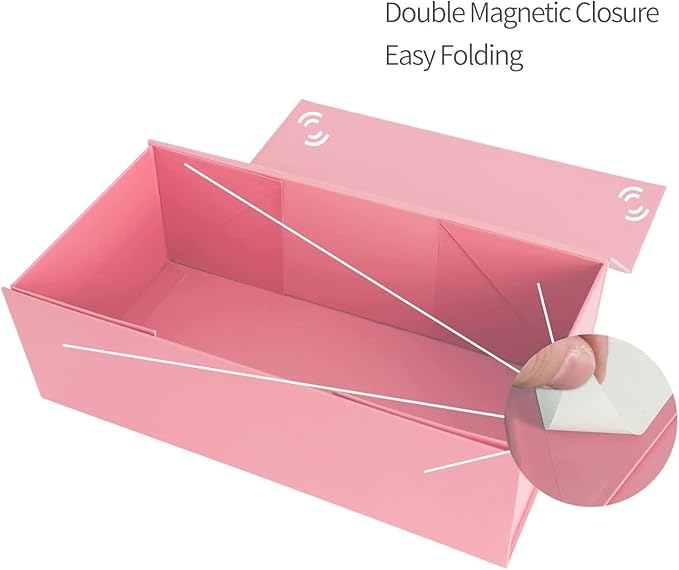 Gift Boxe 10" x 6" x 3" with Magnetic Closure Lid Gift Boxes for Presents,Bridesmaid Gifts Box,Cute Box,Birthday Gift box,Luxury for Gift Packaging, Magnetic Gift Box for Wrapping Gifts (Pink/5PCS)