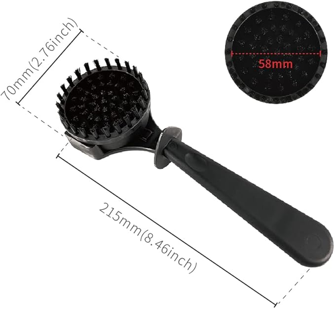 watchget Espresso Coffee Machine Cleaning Brush Grouphead Brush with 1 More Detachable Nylon Bristles Espresso Cleaning Bristle for 58mm Group Head