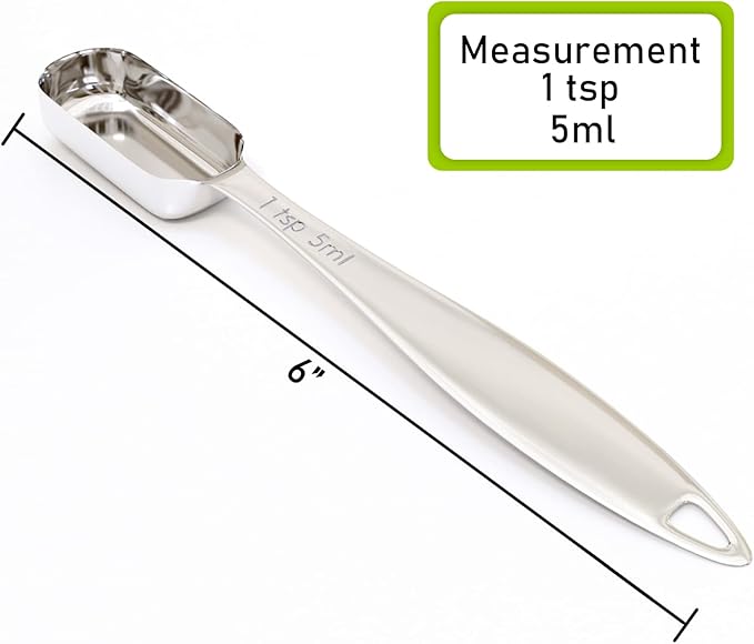 1PCS 1Teaspoon (1/3tbsp, 5ml) Single Measuring Spoon, Individual Stainless Steel Long Handle Measure Tablespoon Only