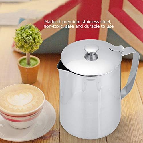 Milk Frothing Pitcher 350ml 600ml 900ml 1500ml 2000m(12oz 20oz 32oz 50oz 66oz) Steaming Pitchers Stainless Steel Milk Coffee Cappuccino Latte Art Barista Steam Pitchers Milk Jug Cup with Deco