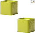 HAN SHENG 2 Pcs Decorative Square Tea Tin Tea Storage Containers Loose Tea Storage Coffee Tins Food Storage Container for Tea Coffee Herb Candy Chocolate Sugar Spices (Green)