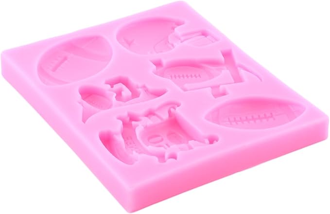 Mujiang Ball Silicone Molds Rugby Football Fondant Molds Sports Theme Molds For Cake Decorating Chocolate Gum Paste Candy Polymer Clay Set Of 3