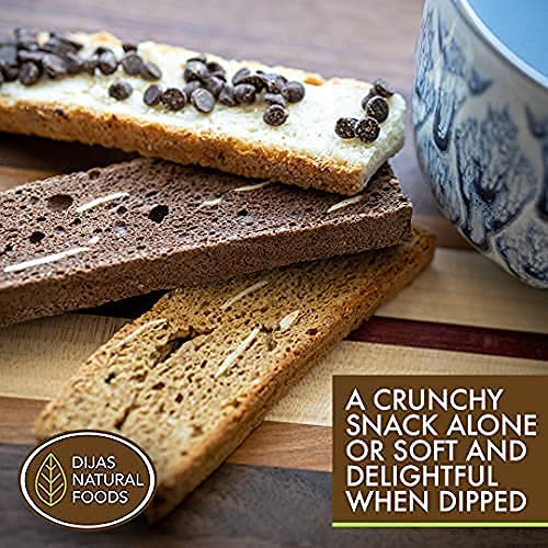 DIJAS Natural Foods, Crunchy Fat Free Biscotti Cookie, Variety Pack, All Natural Preservative Free Ingredients, Delicious Low Calorie Snack (4 Pack, Fruit Variety)