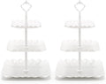Coitak Plastic Cupcake Stands, 3 Tier Cupcake Stand, Dessert Tower Tray for Tea Party, Baby Shower and Wedding (2 Pack)