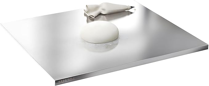 Stainless Steel Cutting Boards for Kitchen,304 Stainless Steel Chopping Boards with Lip and Non-slip silicone pad for Countertop Cutting Meats Fruits, Easy To Clean (15.7 * 27.5 * 0.06inch)