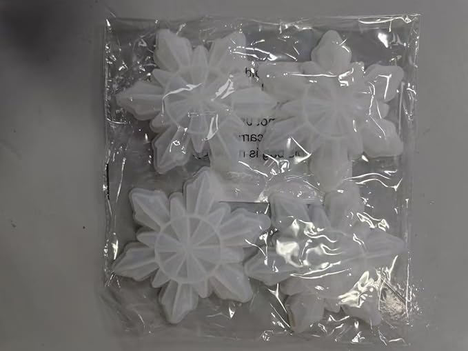 4Pcs Christmas Snowflake Silicone Mold Resin Ornament Molds for Epoxy Resin, DIY Xmas Pendant Home Decoration