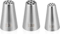 3 Pcs Grass Piping Tips, Stainless Steel DIY Piping Icing Nozzle Tool for Cake Decorating Frosting Grass, Hair, Fur on Cupcakes, Cookies, Desserts