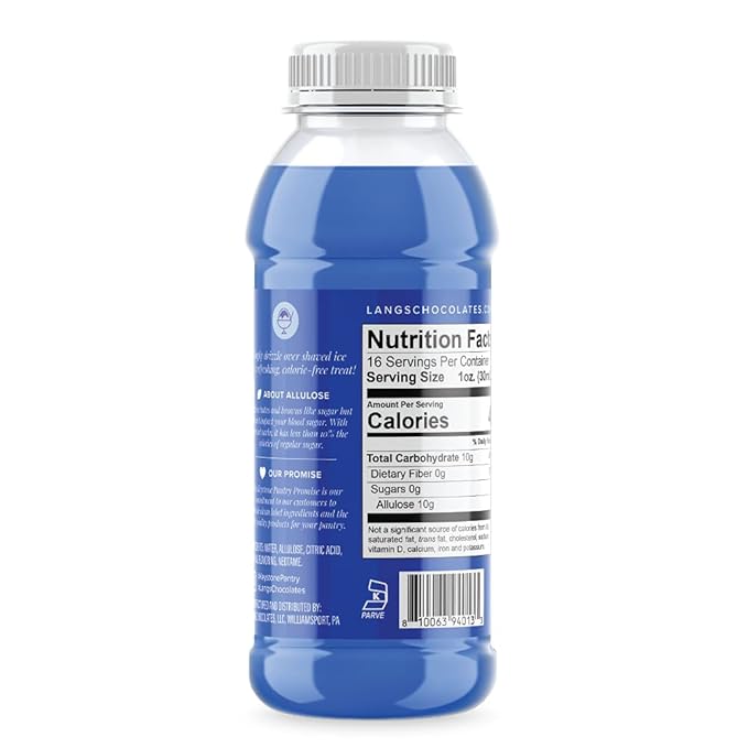 Keystone Pantry Keto Shaved Ice Syrup Blueberry 2 pack 1 pint bottles Gluten Free Nut Free Allergen Free Dairy Free No added sugar 0 net carbs diabetic friendly