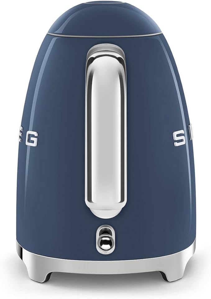 SMEG 50's Retro Style Electric Water Kettle with Automatic Shutoff, Removable Base, and Water Indicator, KLF03NBUS, Navy Blue