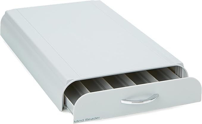 Mind Reader Nespresso Compatible Capsule Drawer, Countertop Organizer, Coffee Pod Holder, Storage, 9.25"L x 15"W x 2"H, Gray