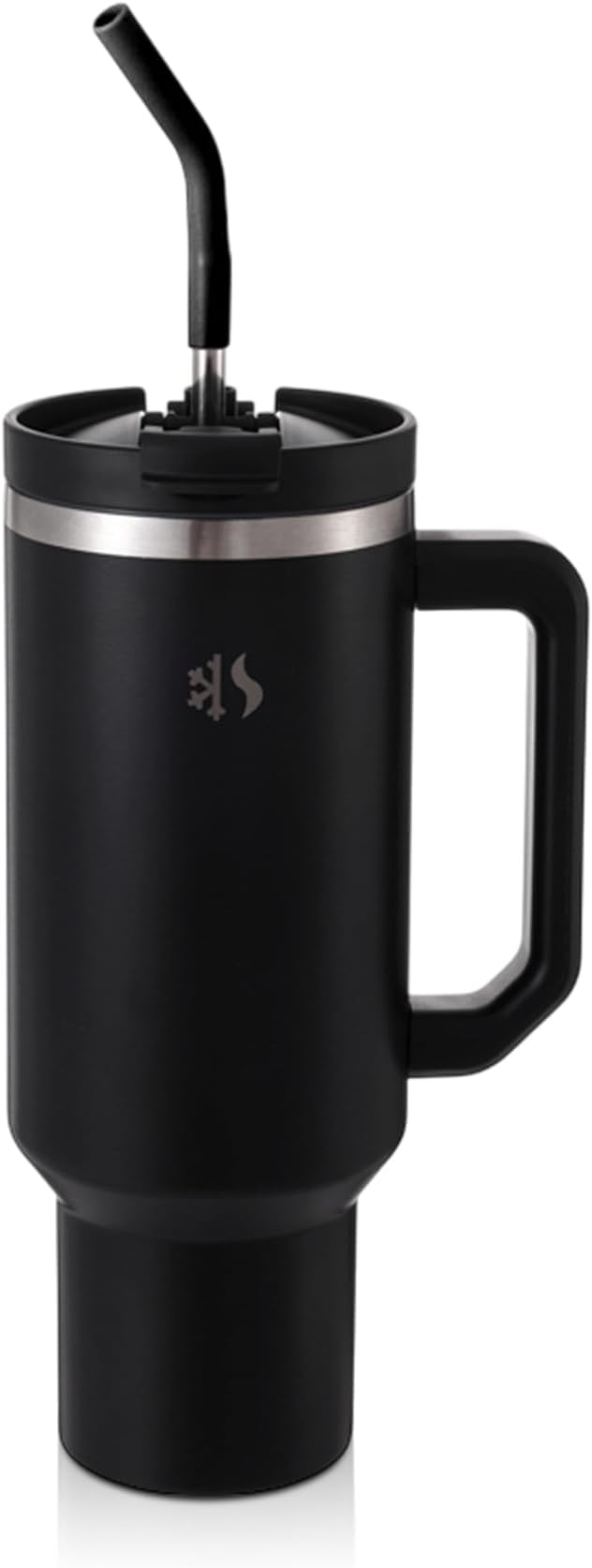 40 oz Tumbler with Handle and Straw, Dual feature Lid, Vacuum Insulated for Hot & Cold, Stainless Steel, includes Silicone Boot & Cleaning Brush