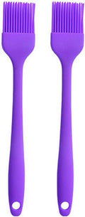Silicone brush, Oil Brush for BBQ Kitchen Cooking Baking and Grilling (2 PCS,purple)