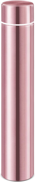Vesici 1 Pack Slim Water Bottle 8.8 oz Small Stainless Steel Purse Compact Insulated Water Bottles Camping Travel Backpack Pocket Flask for Car Cold Coffee Tea (Rose Gold)