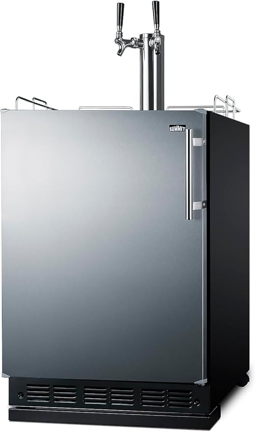 Summit Appliance 24" Wide Wine Kegerator/Refrigerator Combo, Black Interior, Caster Wheels, Residential/Commercial Use (LHD, Wine)