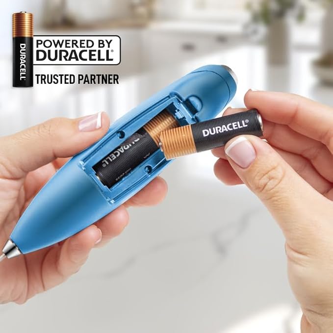 Zulay Kitchen Powerful Milk Frother Wand With 4 AA Duracell Batteries - Ultra Fast Handheld Drink Mixer - Electric Whisk Foam Maker for Coffee, Lattes, Cappuccino, Matcha & Creamer -